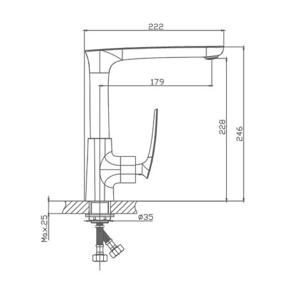 Смеситель для кухни Haiba HB71616 Хром Смеситель для кухни Haiba HB71616 Хром