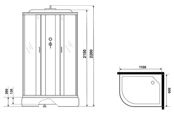 Душевая кабина Niagara Classic 110х90 R NG-33194-14RF с гидромассажем Душевая кабина Niagara Classic 110х90 R NG-33194-14RF с гидромассажем