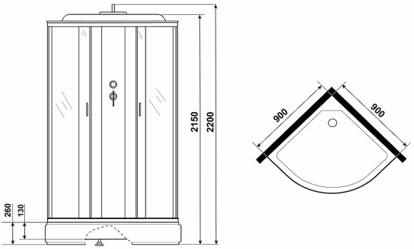 Душевая кабина Niagara Classic 90x90 NG-6701-14 без гидромассажа Душевая кабина Niagara Classic 90x90 NG-6701-14 без гидромассажа