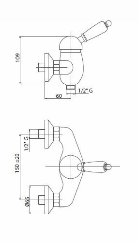 Смеситель для душа Cezares Giubileo GIUBILEO-DM-02 Бронза