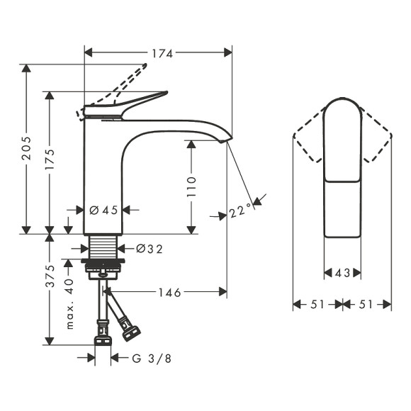 Смеситель для раковины Hansgrohe Vivenis 75022700 Белый матовый