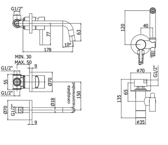 Комплект смесителей Paffoni Light KITZCOL632CR006 Хром