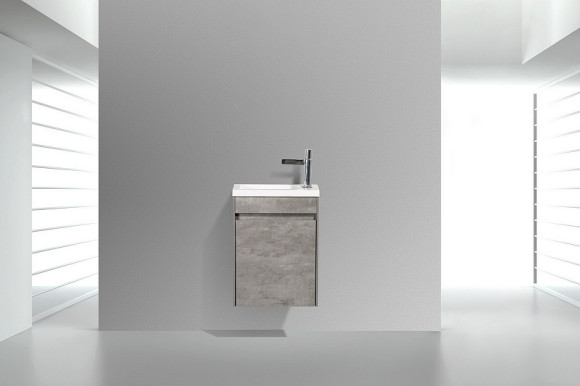 Тумба под раковину BelBagno Pietra Mini 46 L PIETRA MINI-460-1A-SO-SCM-L подвесная Stucco Cemento