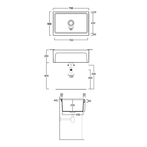 Кухонная мойка Simas Top E Lavabi D Arredo 75 Q500bi Белая