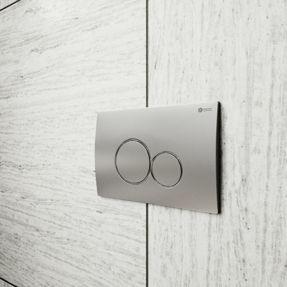 Комплект унитаза с инсталляцией Point Виктория PN48069SC с сиденьем Микролифт и клавишей смыва Сатин Хром