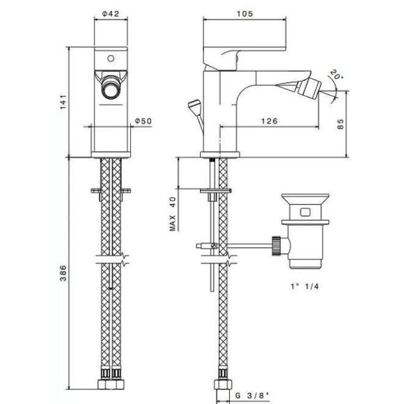 Смеситель для биде Kerama Marazzi Piano 69325KM.21.018 Хром Смеситель для биде Kerama Marazzi Piano 69325KM.21.018 Хром