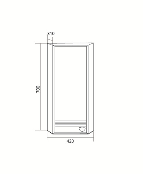 Подвесной шкаф 1MarKa Story 42П R У99318 угловой Белый глянец