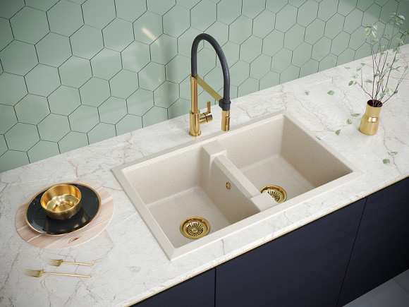 Кухонная мойка Paulmark Tandem 80/2 PM238150-BE Бежевая Кухонная мойка Paulmark Tandem 80/2 PM238150-BE Бежевая