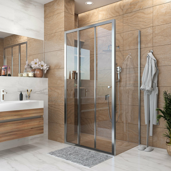 Душевая стенка Grossman Falcon 80 GR-P80Fa профиль Хром стекло прозрачное Душевая стенка Grossman Falcon 80 GR-P80Fa профиль Хром стекло прозрачное