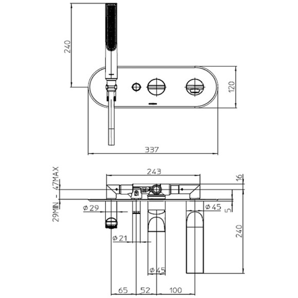 Смеситель для ванны Bossini Apice Z00555.045 Белый матовый Смеситель для ванны Bossini Apice Z00555.045 Белый матовый