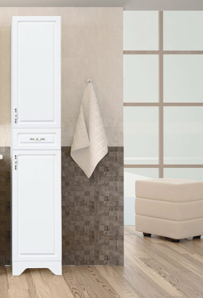 Шкаф пенал Style Line Олеандр 2 Люкс 36 ЛС-00000210 Белый