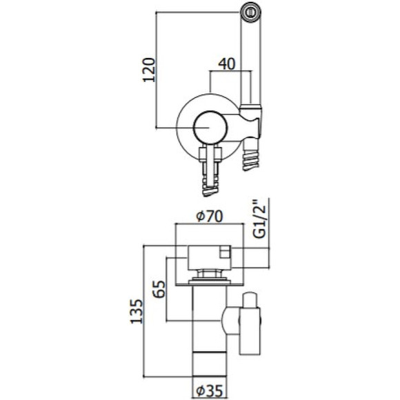 Гигиенический душ со смесителем Paffoni Tweet Round ZDUP110HGSP Золото медовое брашированное