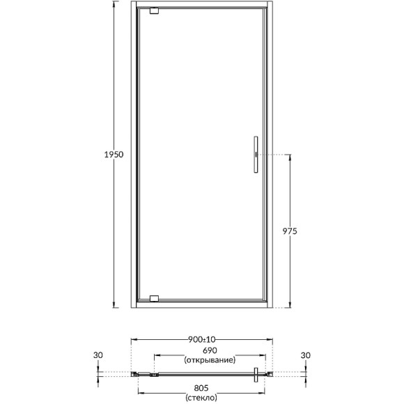 Душевая дверь Kerama Marazzi Vetro 90 VE.90.PD.BLK.M профиль Черный матовый стекло прозрачное Душевая дверь Kerama Marazzi Vetro 90 VE.90.PD.BLK.M профиль Черный матовый стекло прозрачное