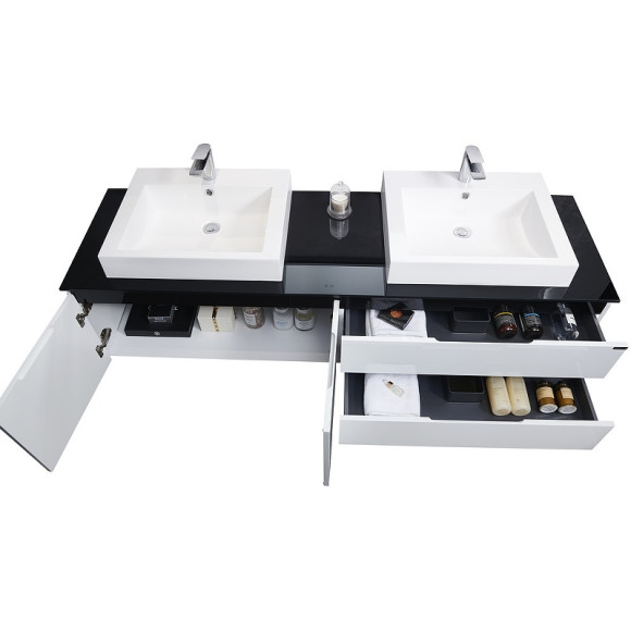 Тумба с раковиной Orans BC-6023-1800 180 60231800 подвесная Белая глянцевая Тумба с раковиной Orans BC-6023-1800 180 60231800 подвесная Белая глянцевая