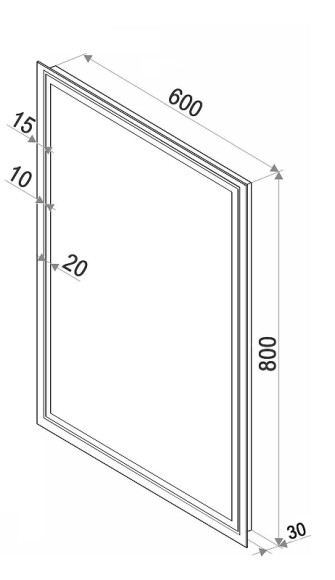Зеркало Art&Max Monza AM-Mon-600-800-DS-F с подсветкой с сенсорным выключателем