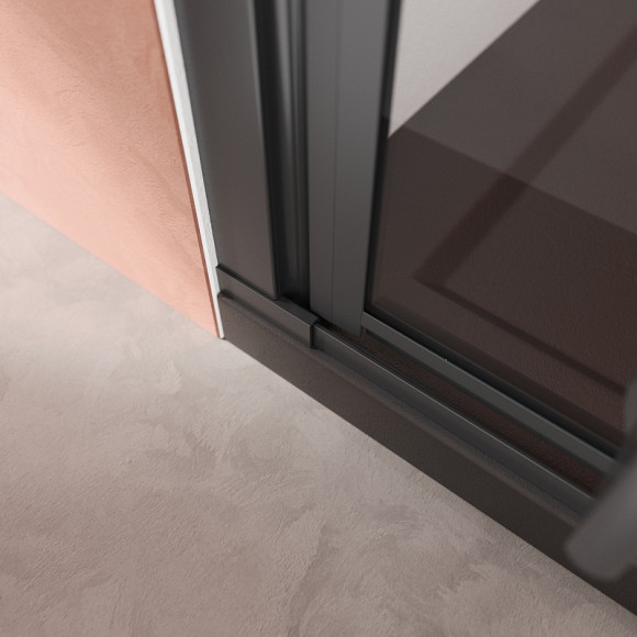 Душевая дверь Cezares Liner 90 L LINER-B-12-90-C-NERO-L профиль Черный матовый стекло прозрачное