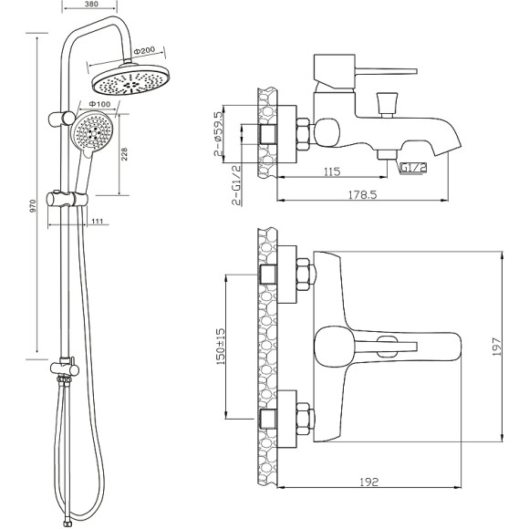 Душевая система Orange Karl M05-932w Белая