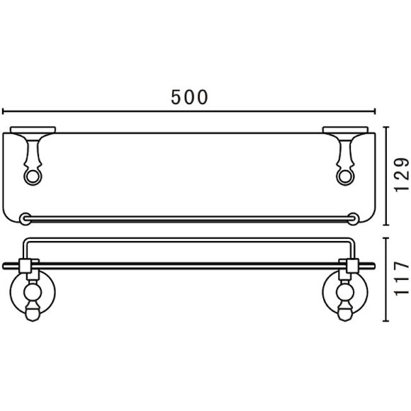 Стеклянная полка Art&Max Antic AM-2682AL Хром Стеклянная полка Art&Max Antic AM-2682AL Хром