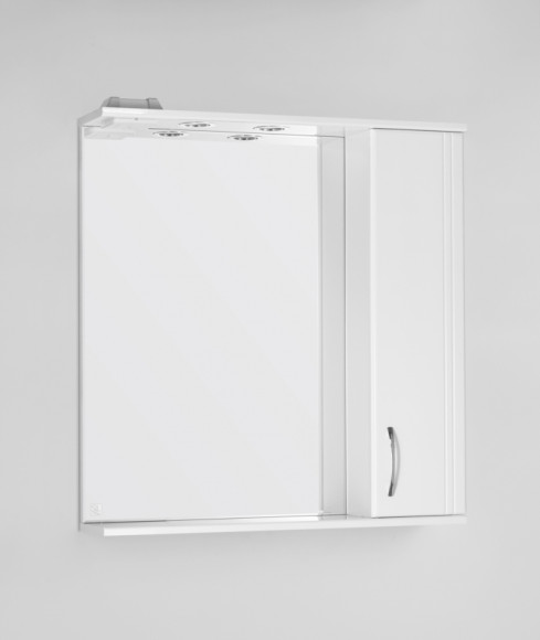 Зеркало со шкафом Style Line Эко стандарт Панда 75 С с подсветкой Белый глянец Зеркало со шкафом Style Line Эко стандарт Панда 75 С с подсветкой Белый глянец