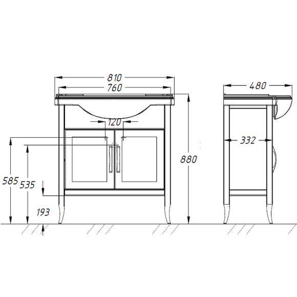 Тумба под раковину Opadiris Мираж 80 00-00007498 Светлый орех Тумба под раковину Opadiris Мираж 80 00-00007498 Светлый орех