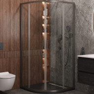 Душевой уголок Cezares Molveno 100x100 MOLVENO-R-2-100-C-GM-IV профиль Оружейная сталь стекло прозрачное