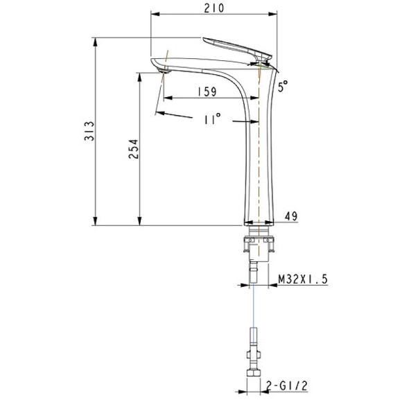 Смеситель для раковины Timo Helmi 4011/03F Черный