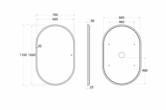 Зеркало Art&Max Bari AM-Bar-700-1100-DS-F с подсветкой с сенсорным выключателем Графит матовый Зеркало Art&Max Bari AM-Bar-700-1100-DS-F с подсветкой с сенсорным выключателем Графит матовый