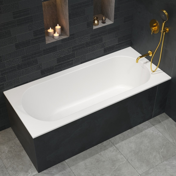 Ванна из искусственного камня Whitecross Gin 180x80 0217.180080.200 Белая матовая без гидромассажа