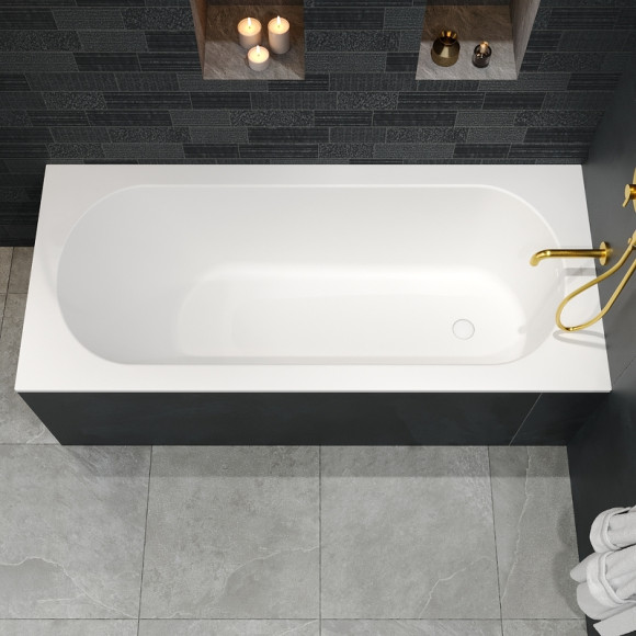 Ванна из искусственного камня Whitecross Gin 180x80 0217.180080.200 Белая матовая без гидромассажа