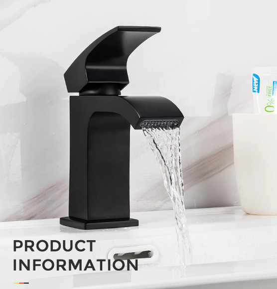 Смеситель для раковины Gappo G07-6 G1007-6 Черный матовый Смеситель для раковины Gappo G07-6 G1007-6 Черный матовый