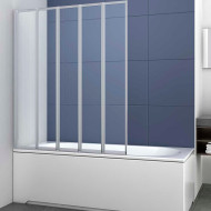 Шторка на ванну Vincea VSB-32120CL 120x140 профиль Хром стекло прозрачное