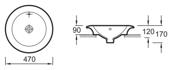 Раковина-чаша Jacob Delafon Ronde 47 E1183-00 Белая