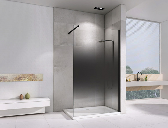 Душевая перегородка Abber Immer Offen 100 AG69103BS профиль Черный стекло прозрачное тонированное Душевая перегородка Abber Immer Offen 100 AG69103BS профиль Черный стекло прозрачное тонированное