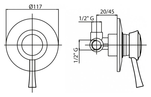 Смеситель для душа Cezares Giubileo GIUBILEO-DIM-02 Бронза