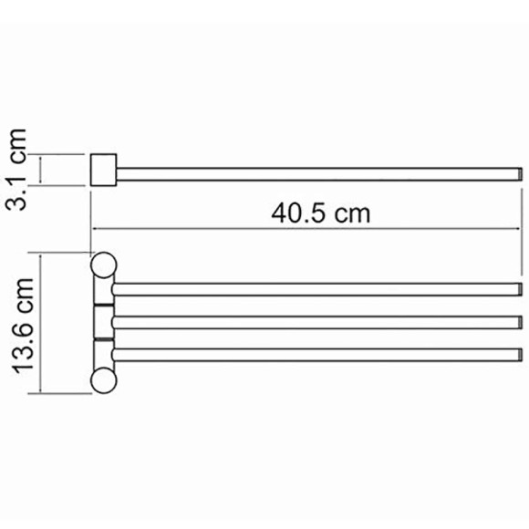 Полотенцедержатель WasserKRAFT Ammer K-1933 поворотный Хром матовый