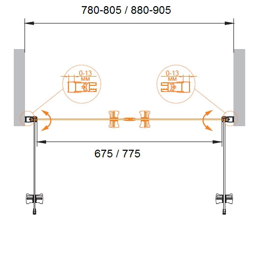 Душевая дверь в нишу Cezares ECO-O-B-2-90-C-Cr профиль Хром стекло прозрачное Душевая дверь в нишу Cezares ECO-O-B-2-90-C-Cr профиль Хром стекло прозрачное