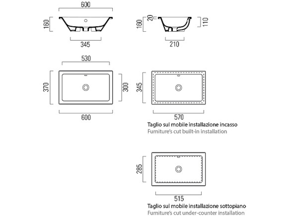 Раковина GSI Kube X 60 895311 Белая Раковина GSI Kube X 60 895311 Белая