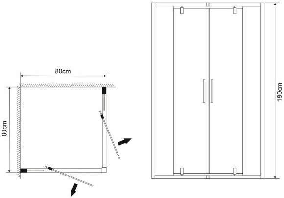 Душевой уголок Grossman Forta 80х80 GR-8080Fo профиль Хром стекло прозрачное Душевой уголок Grossman Forta 80х80 GR-8080Fo профиль Хром стекло прозрачное