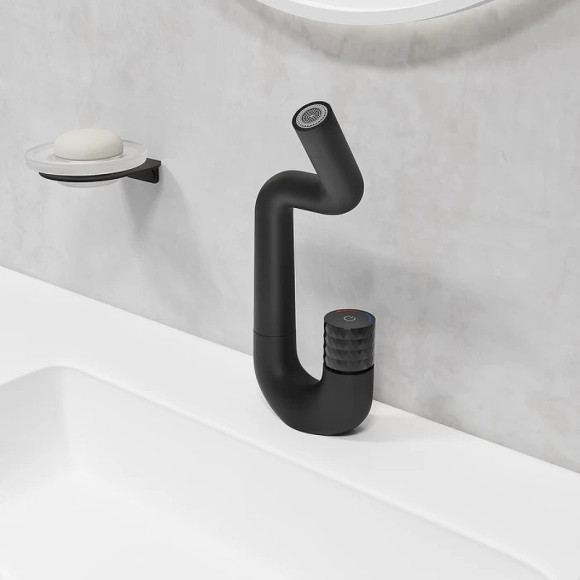 Смеситель для раковины Iddis Twist TWIBLBTi01 Черный матовый