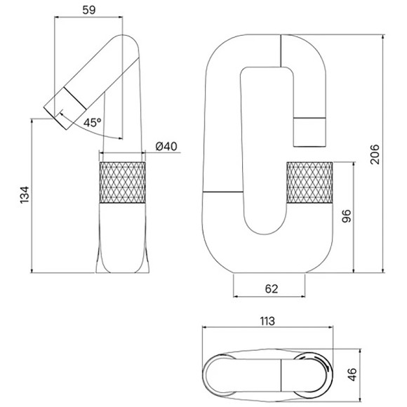 Смеситель для раковины Iddis Twist TWIBLBTi01 Черный матовый