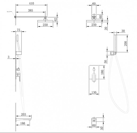 Душевая система Abber Weiss Insel AF8017W Белая Хром Душевая система Abber Weiss Insel AF8017W Белая Хром