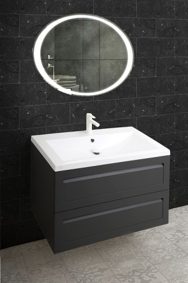 Тумба под раковину Art&Max AM-Platino-750-2C-SO-GM подвесная Серый матовый Тумба под раковину Art&Max AM-Platino-750-2C-SO-GM подвесная Серый матовый