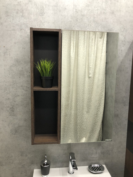 Зеркало со шкафом Comforty Франкфурт 60 00004150528 Дуб шоколадно-коричневый