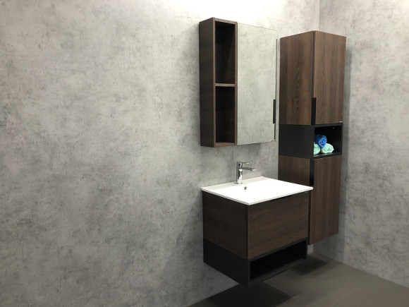 Зеркало со шкафом Comforty Франкфурт 60 00004150528 Дуб шоколадно-коричневый