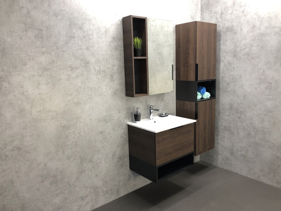 Зеркало со шкафом Comforty Франкфурт 60 00004150528 Дуб шоколадно-коричневый