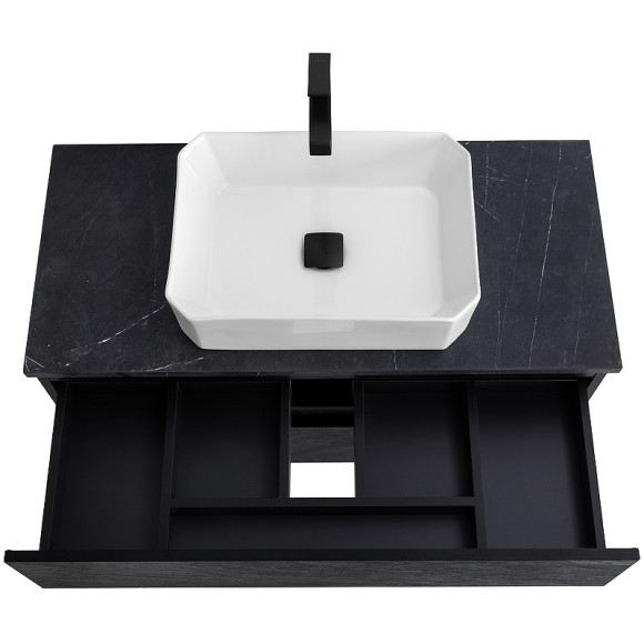 Тумба под раковину Cezares Molveno 46 80 MOLVENO 46-80-2C-SO-NR подвесная Nero