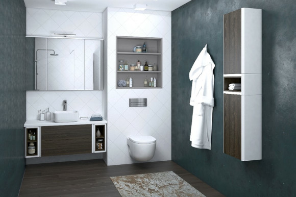 Тумба под раковину Aquaton Брук 100 1A202101BCDF0 подвесная Дуб феррара