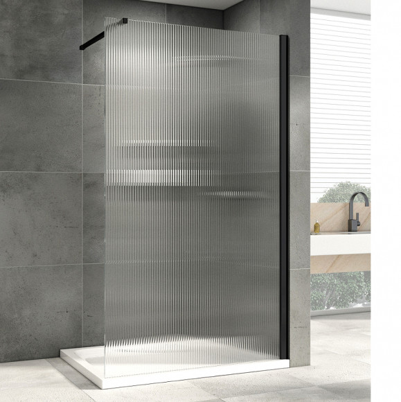 Душевая перегородка Abber Immer Offen 100 AG61101R8 профиль Черный стекло рифленое Душевая перегородка Abber Immer Offen 100 AG61101R8 профиль Черный стекло рифленое