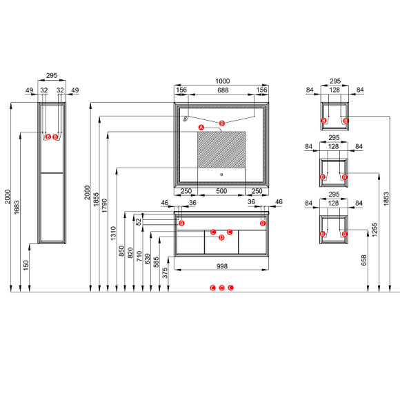 Тумба под раковину Aquaton Уэльс 80 1A267901WA6A0 подвесная Авеллино грей Антрацит