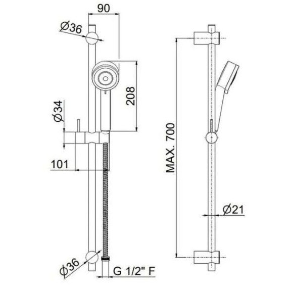 Душевой гарнитур Kerama Marazzi Nota 16182KM.21.018 Хром Душевой гарнитур Kerama Marazzi Nota 16182KM.21.018 Хром